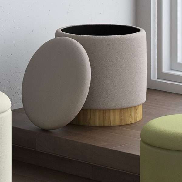 Round Storage Ottoman-