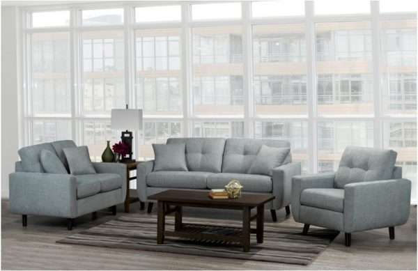 Modern Fabric Canadian Made 3 Pieces Sofa Set