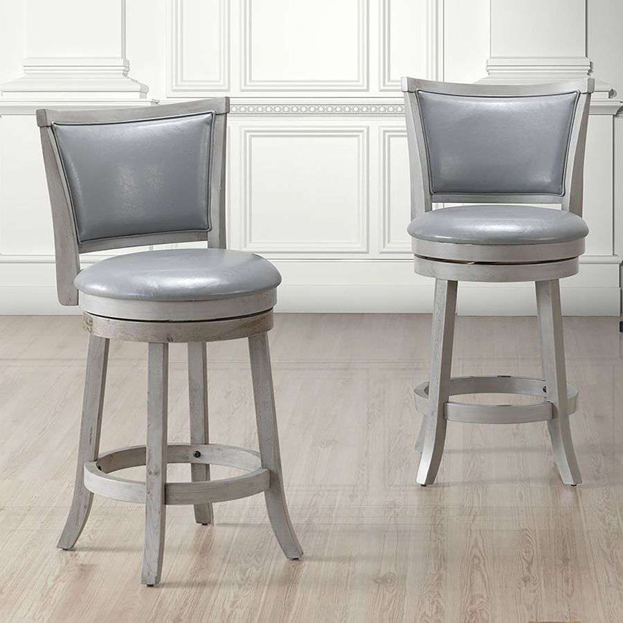 images Leather Counter Stool in Grey