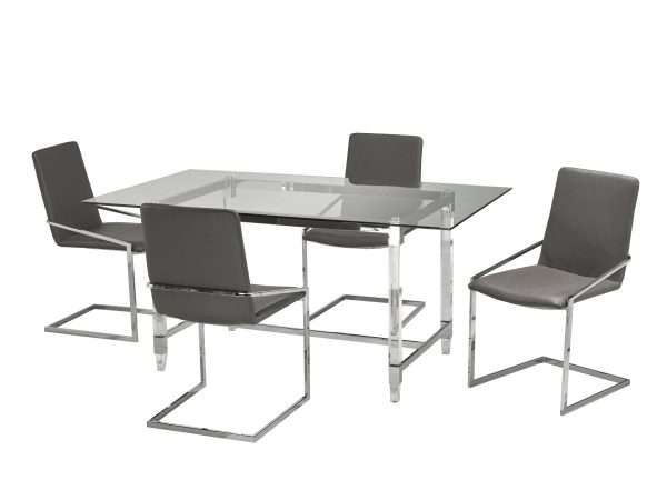 Glass dining table set