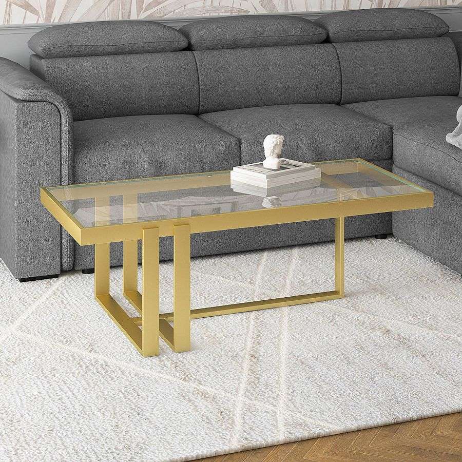 301-167GL_1 Gold Finish Coffee Table