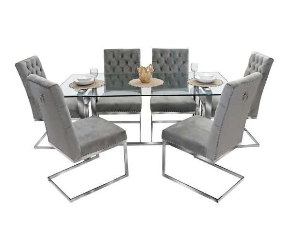 7 PC Glass Dining Set