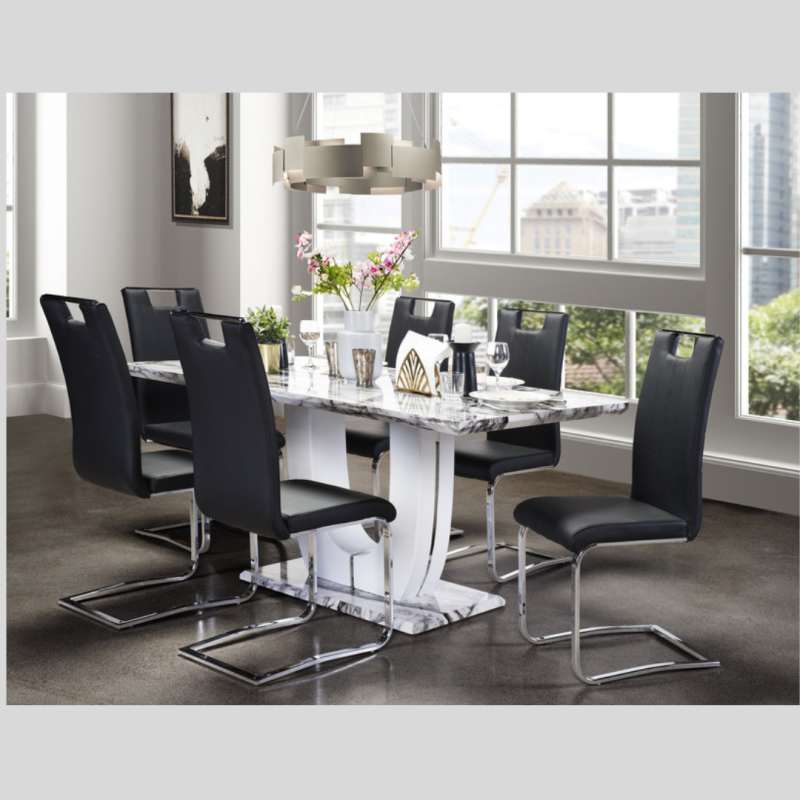 faux marble dining