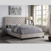 Bed in Beige Fabric