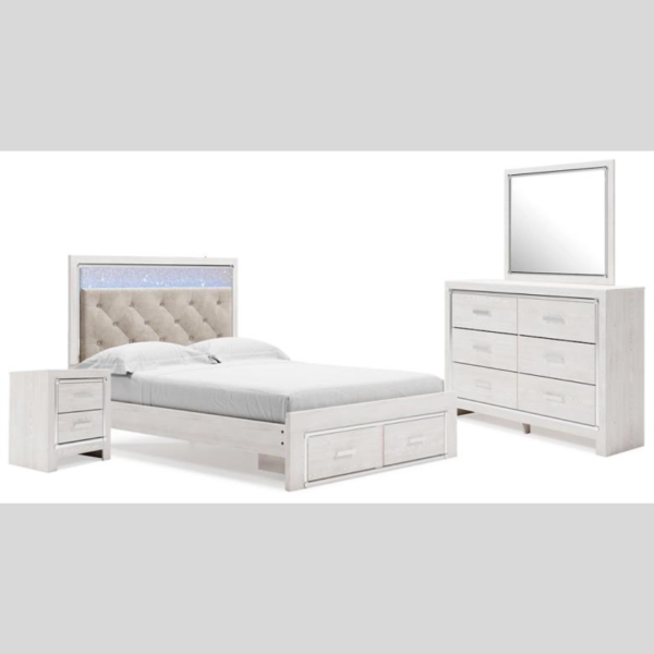White Upholstered Bedroom Set