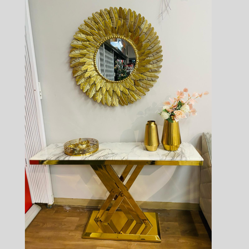 Golden Entryway Console Table