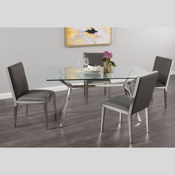 Chrome Glass Dining Set