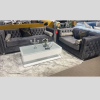 Grey Tufted Couch Set
