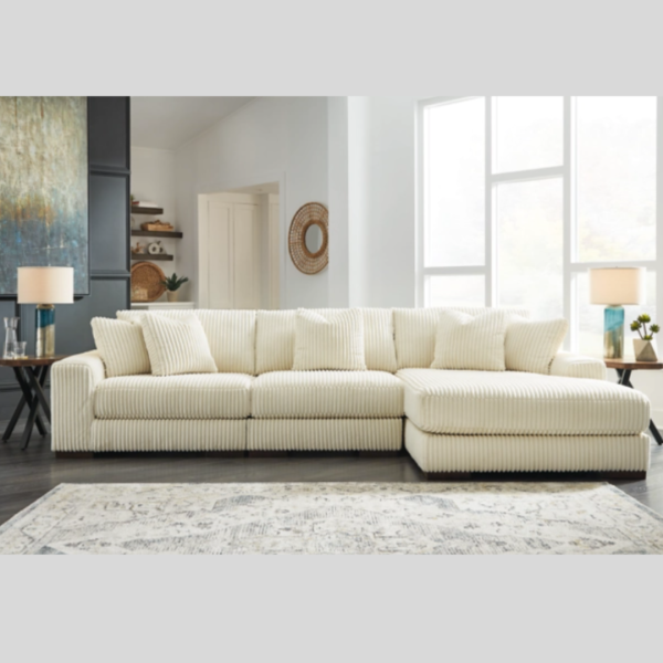 Plush Fabric Sectional Couch
