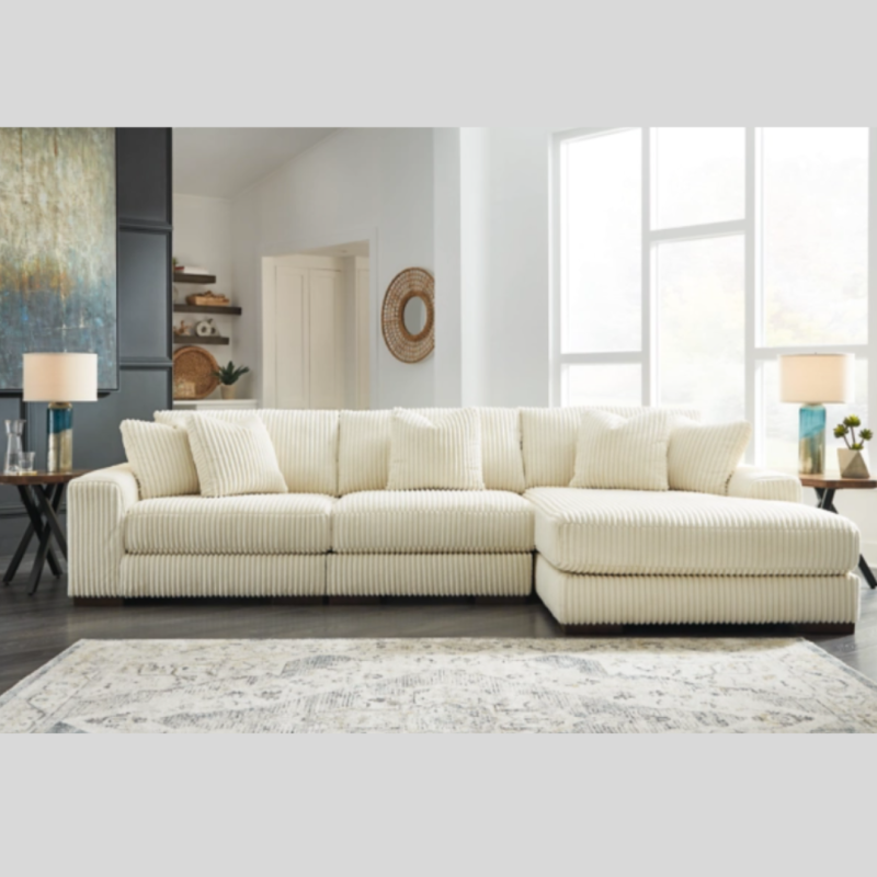 Plush Fabric Sectional Couch