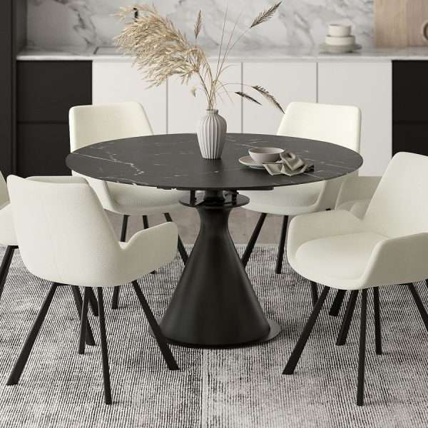 Round Dining Table in Black