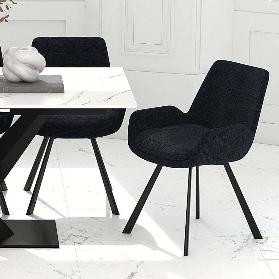 202-144BK_1 Dining chair with Foam cushion