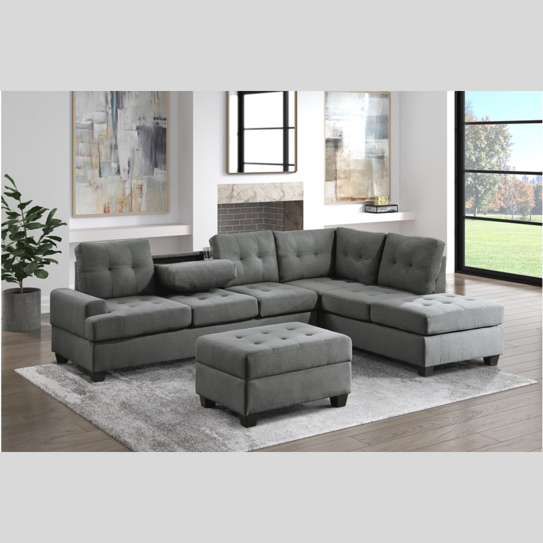 Reversible Sectional in Gray Reversible Sectional in Gray