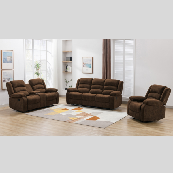 Soft Brown Fabric Recliner