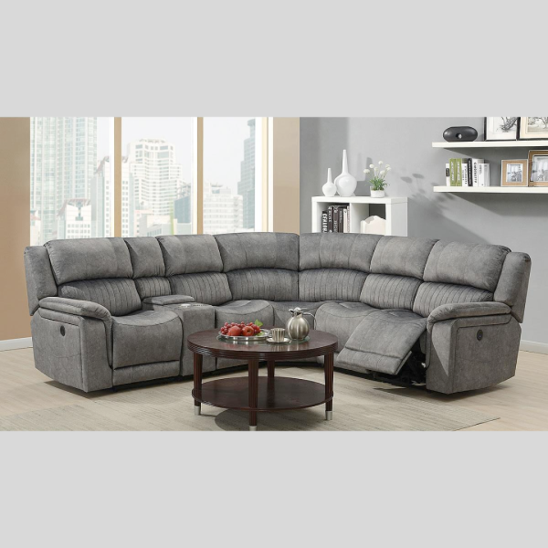 Soft Grey Fabric Sectional
