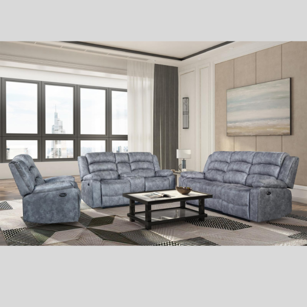 Grey Manual Recliner Set