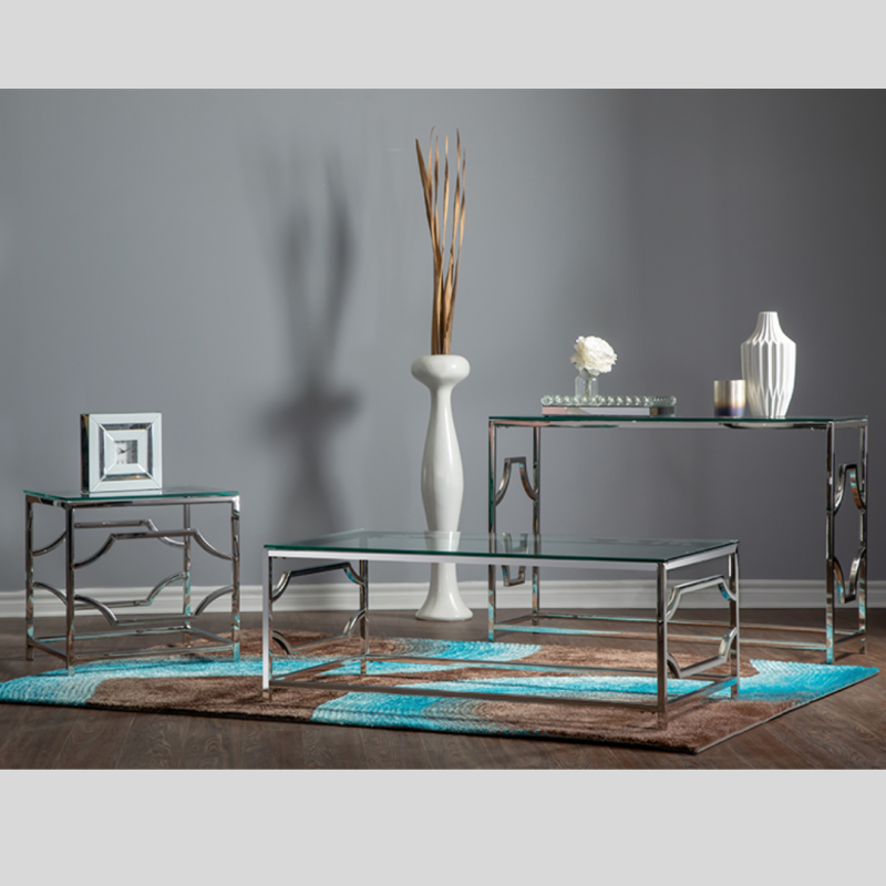 Steel Base Console Table