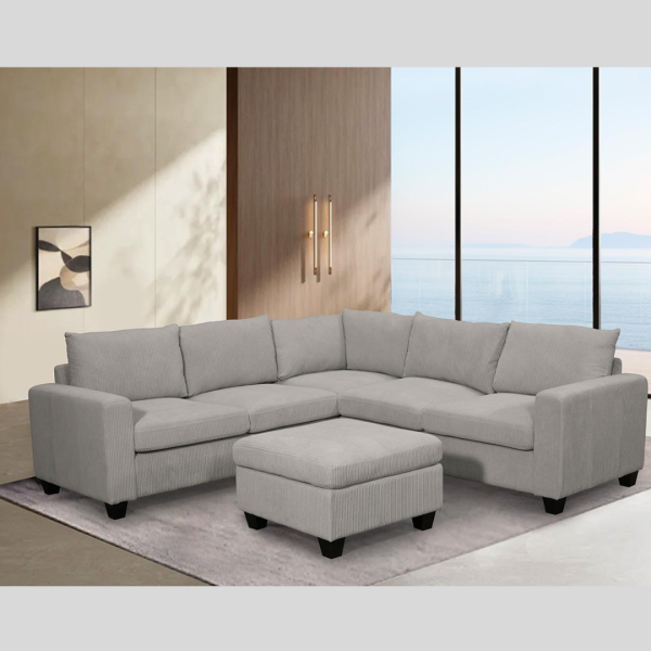 Mink fabric sectional