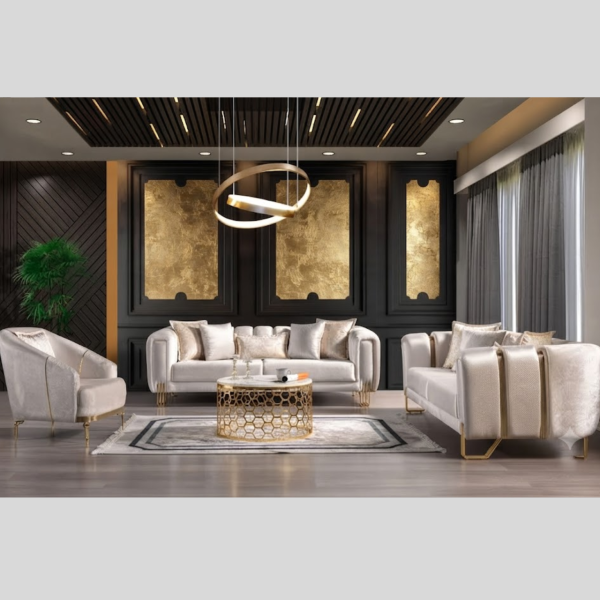 Premium Velvet Glamour Living Room